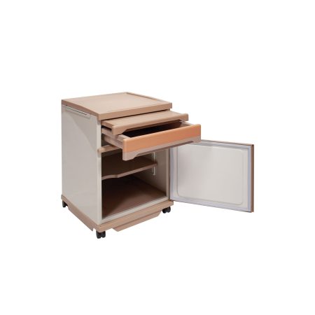 Κομοδίνο μεταλλικό καφέ